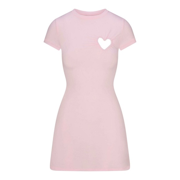 SKIMS Dresses & Skirts - SKIMS skims cotton jersey heart dress cherry blossom